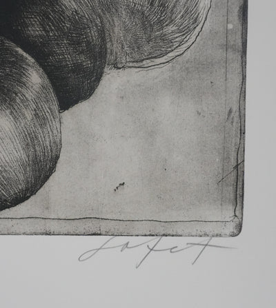 Safet ZEC : Nature morte aux pommes, Gravure originale signée