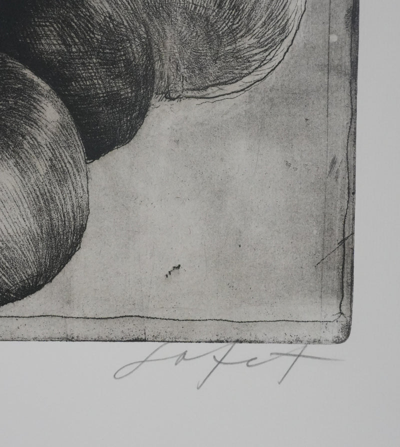 Safet ZEC : Nature morte aux pommes, Gravure originale signée