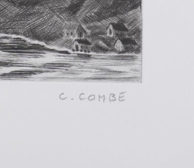 Camille COMBE : Passage du Raftsund, Gravure originale signée