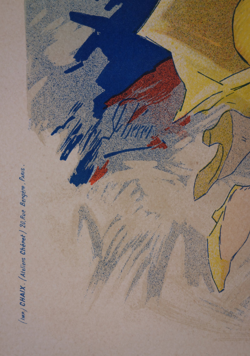 AF Jules Chéret: Student Redoubt, original signed lithograph, 1897