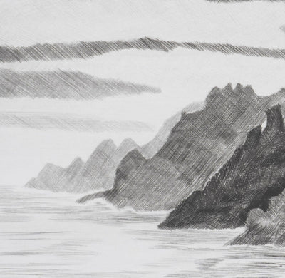 Camille COMBE : Passage du Raftsund, Gravure originale signée