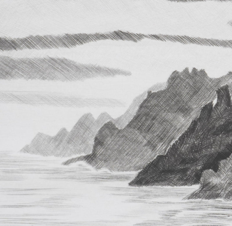 Camille COMBE : Passage du Raftsund, Gravure originale signée