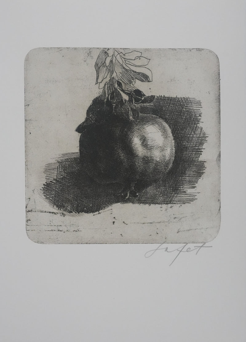 Safet ZEC : Nature morte à la grenade, Gravure originale signée
