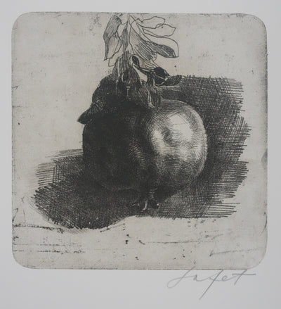 Safet ZEC : Nature morte à la grenade, Gravure originale signée