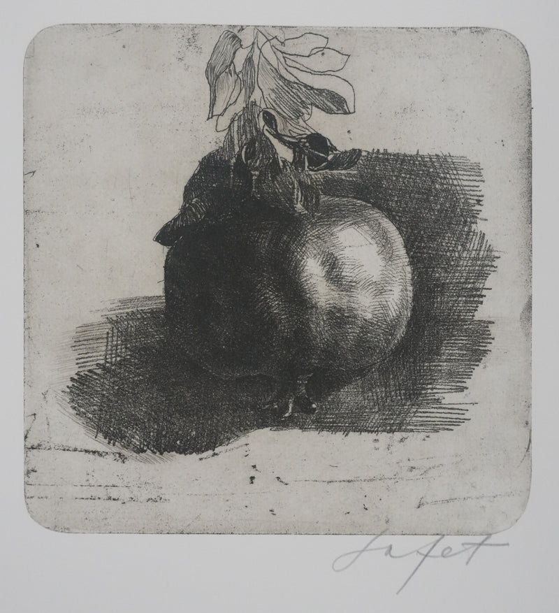 Safet ZEC : Nature morte à la grenade, Gravure originale signée