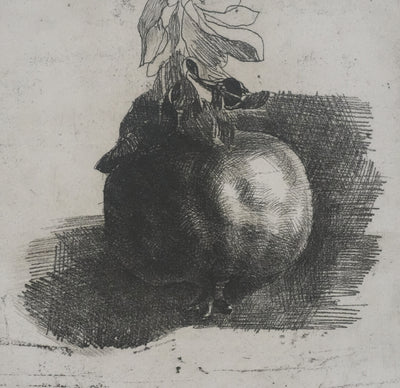 Safet ZEC : Nature morte à la grenade, Gravure originale signée