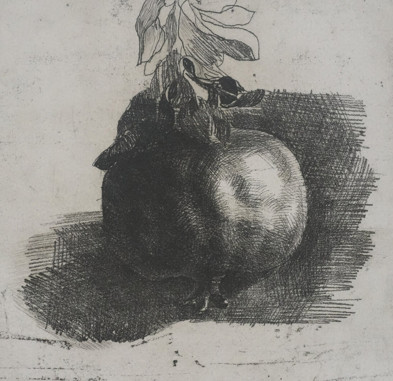 Safet ZEC : Nature morte à la grenade, Gravure originale signée