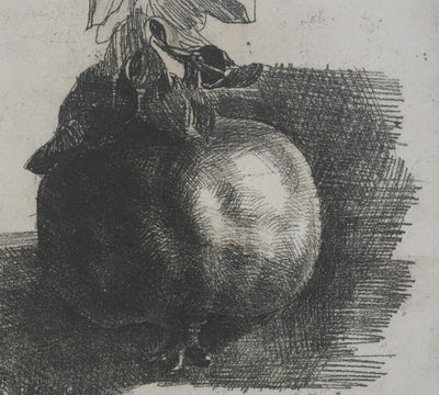 Safet ZEC : Nature morte à la grenade, Gravure originale signée