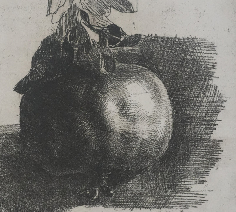 Safet ZEC : Nature morte à la grenade, Gravure originale signée