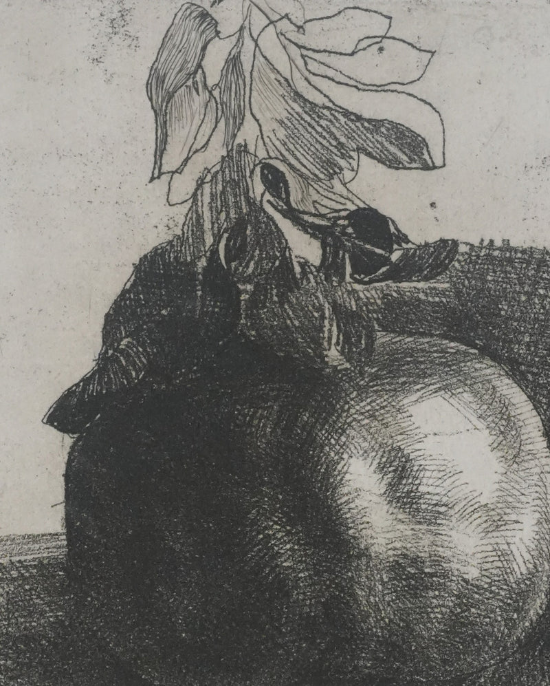 Safet ZEC : Nature morte à la grenade, Gravure originale signée