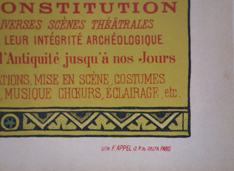 AF Eugène Grasset: Pariser Festivals, original signierte Lithographie, 1897