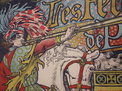 AF Eugène Grasset: Pariser Festivals, original signierte Lithographie, 1897