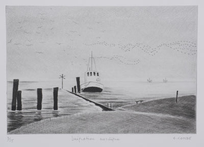 Camille COMBE : Migration nordique, Gravure originale signée