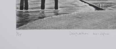 Camille COMBE : Migration nordique, Gravure originale signée
