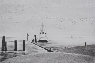 Camille COMBE : Migration nordique, Gravure originale signée
