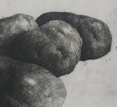 Safet ZEC : Nature morte aux pommes de terre, Gravure originale signée