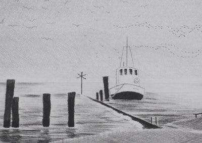 Camille COMBE : Migration nordique, Gravure originale signée