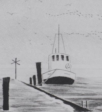 Camille COMBE : Migration nordique, Gravure originale signée