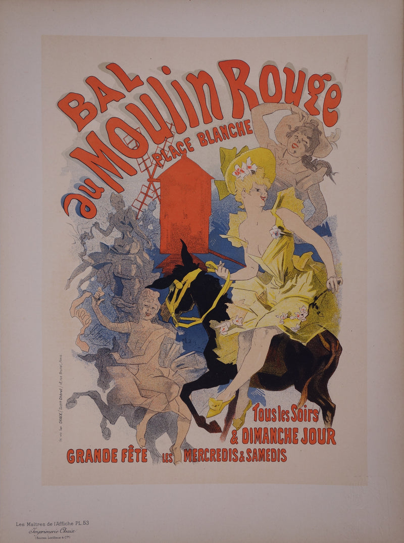 Jules CHERET : Bal du Moulin Rouge, Lithographie originale signée