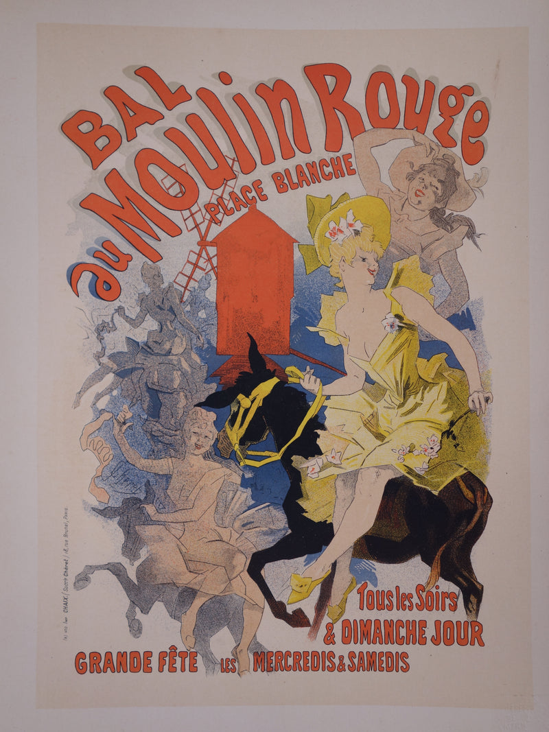 Jules CHERET : Bal du Moulin Rouge, Lithographie originale signée