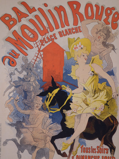 Jules CHERET : Bal du Moulin Rouge, Lithographie originale signée
