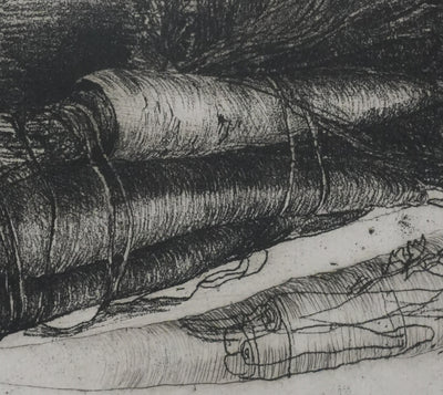 Safet ZEC : Nature morte aux carottes, Gravure originale signée