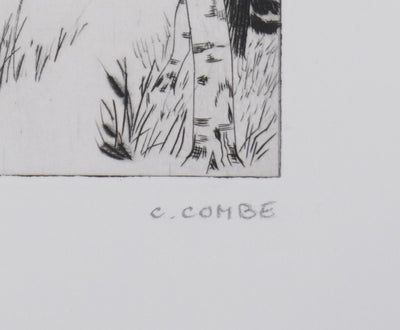 Camille COMBE : A l'orée de la forêt, Gravure originale signée