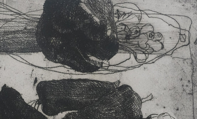 Safet ZEC : Nature morte aux poivrons, Gravure originale signée