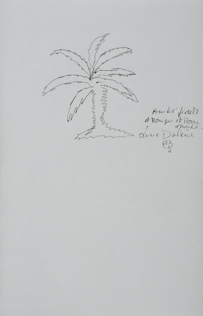 Lucie DOLENE : Le petit palmier, Autographe et dessin original signé