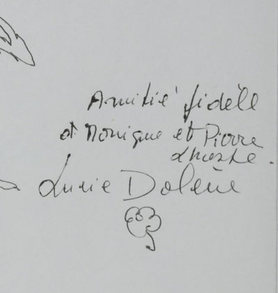 Lucie DOLENE : Le petit palmier, Autographe et dessin original signé