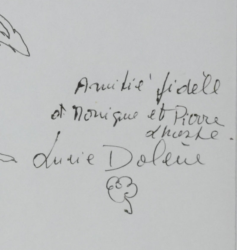 Lucie DOLENE : Le petit palmier, Autographe et dessin original signé