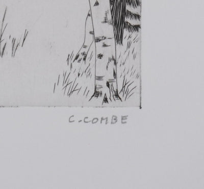 Camille COMBE : A l'orée de la forêt (1er état), Gravure originale signée