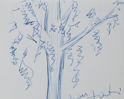 Jean CONSTANTIN : L'arbre au triangle, Autographe et dessin original signé