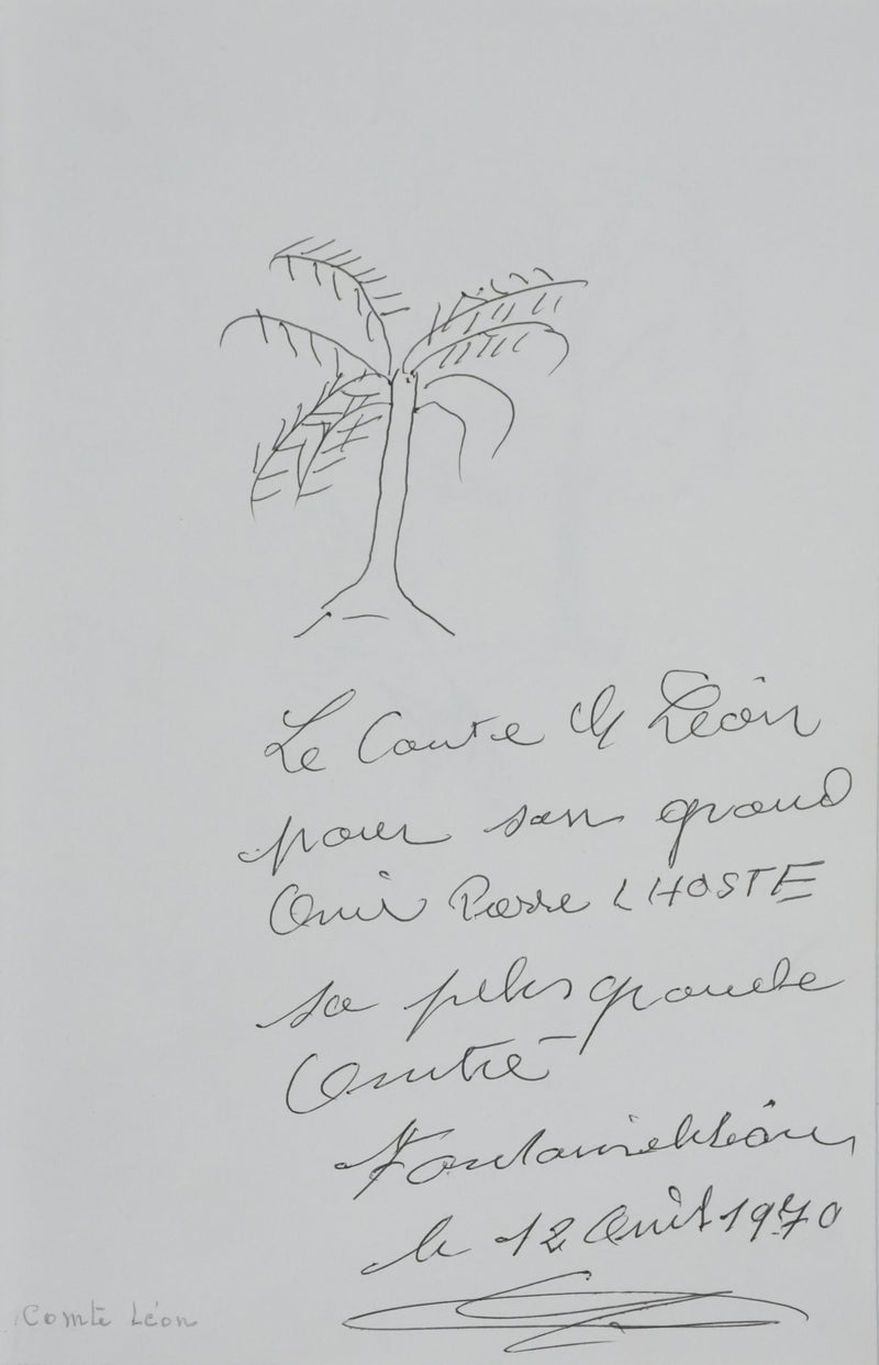 Autographe original de Charles LEON (vue générale) - Crédit photo : Galerie Art.Paris