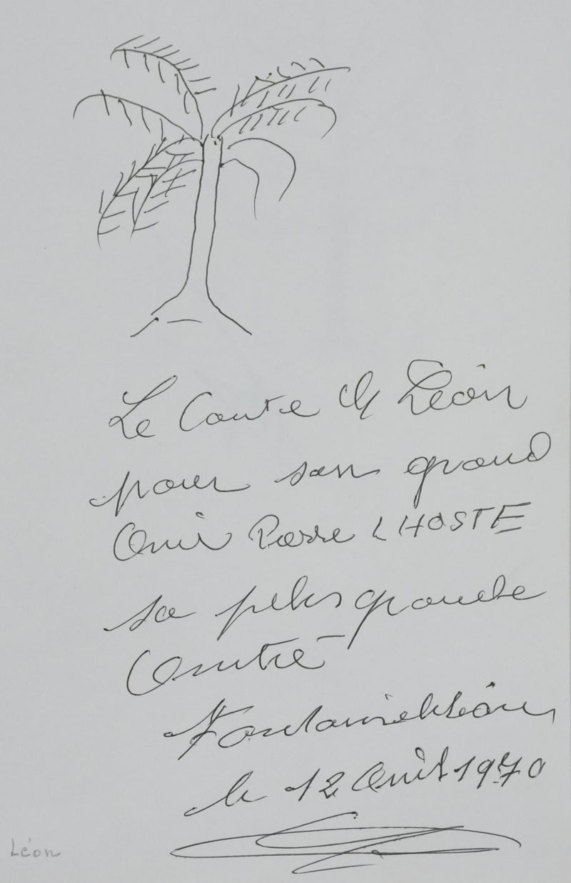 Autographe original de Charles LEON (photo de détail 2) - Crédit photo : Galerie Art.Paris