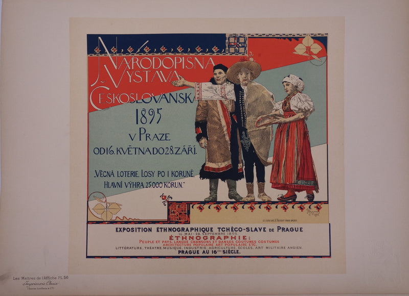 Vojtech HYNAIS : Exposition de Prague, Lithographie originale signée