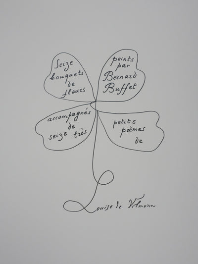 Louise DE VILEMORIN : Le trèfle à quatre feuilles, Lithographie originale signée
