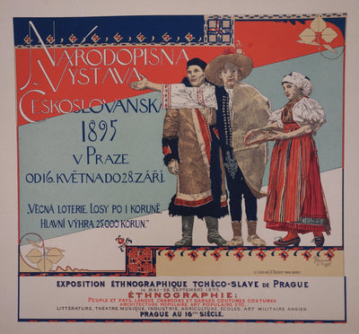 Vojtech HYNAIS : Exposition de Prague, Lithographie originale signée