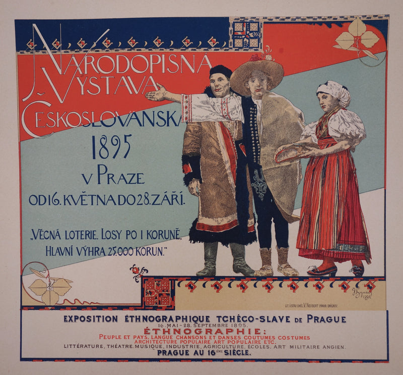 Vojtech HYNAIS : Exposition de Prague, Lithographie originale signée