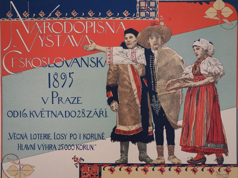 Vojtech HYNAIS : Exposition de Prague, Lithographie originale signée
