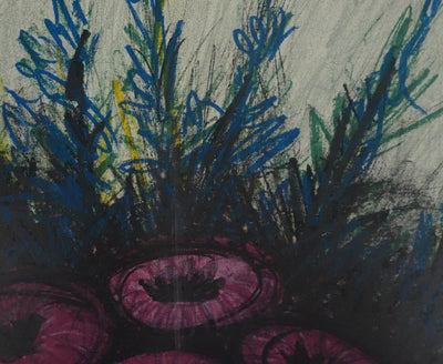 Bernard BUFFET : Ensemble floral, Lithographie originale signée