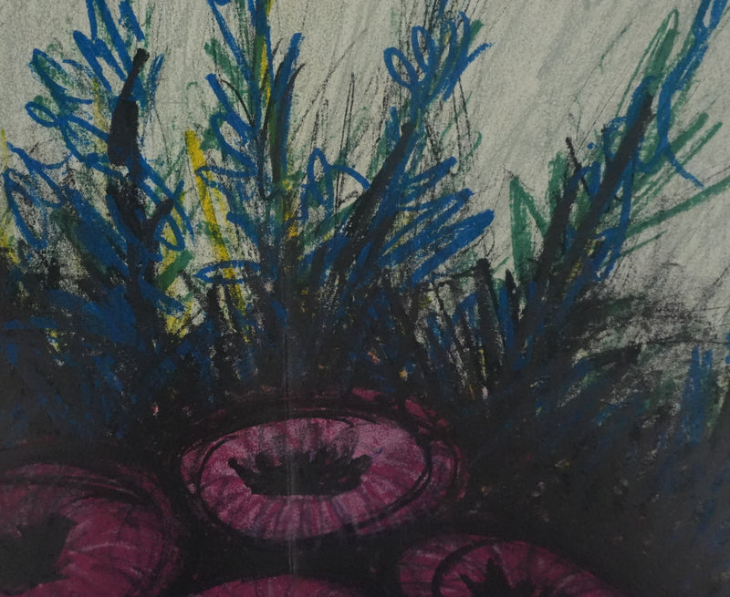 Bernard BUFFET : Ensemble floral, Lithographie originale signée