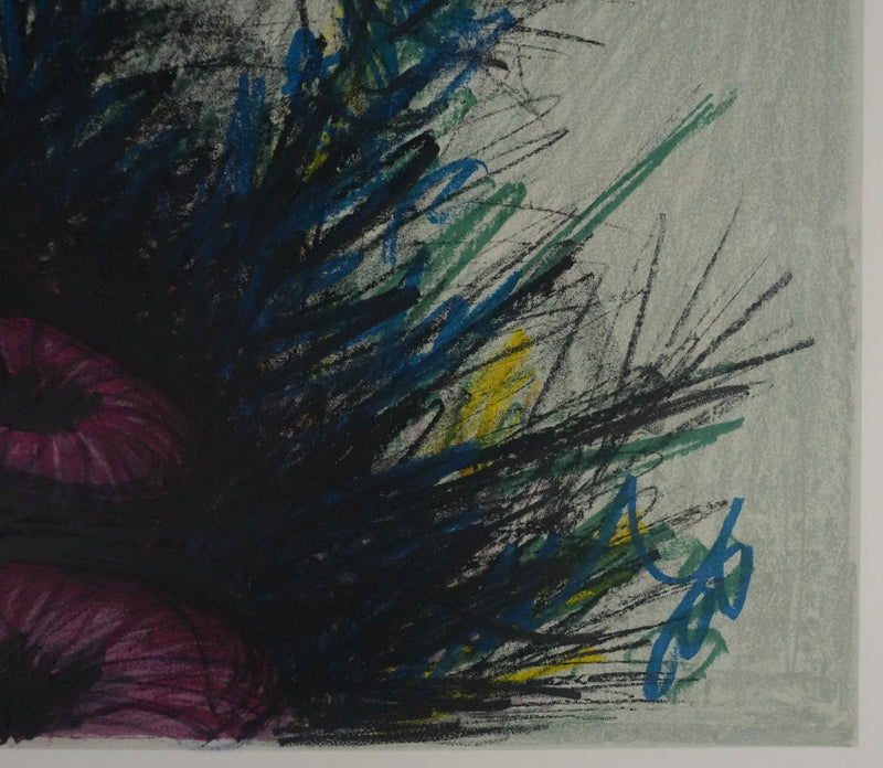 Bernard BUFFET : Ensemble floral, Lithographie originale signée