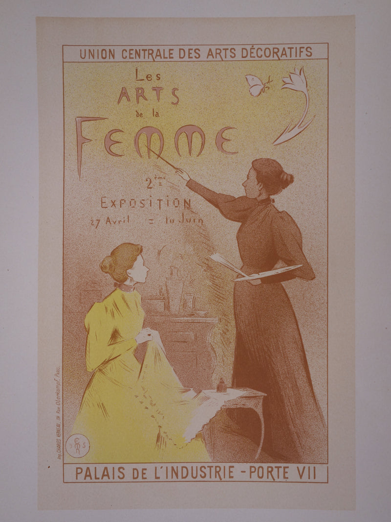 BT Étienne Adolphe MOREAU, NÉLATON: The Arts of Women, original signed lithograph, 1897