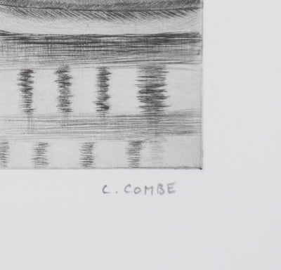 Camille COMBE : Dans le fjord de Flensbourg, Gravure originale signée