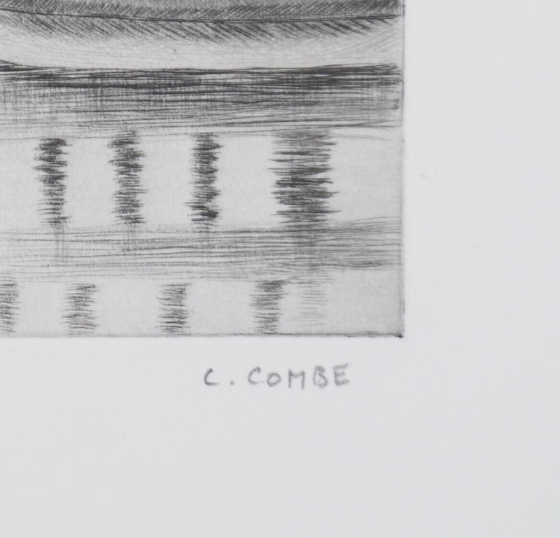 Camille COMBE : Dans le fjord de Flensbourg, Gravure originale signée