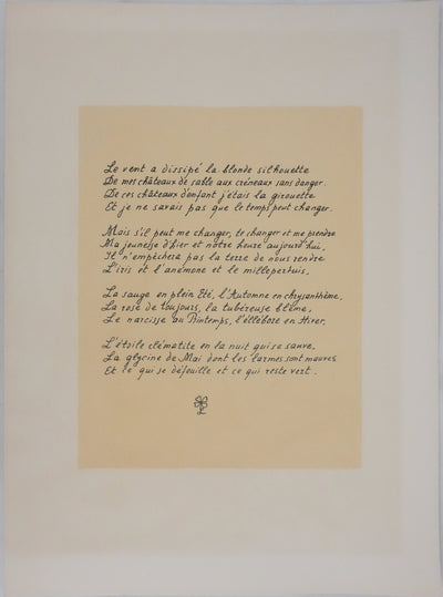 Bernard BUFFET : Ensemble floral, Lithographie originale signée