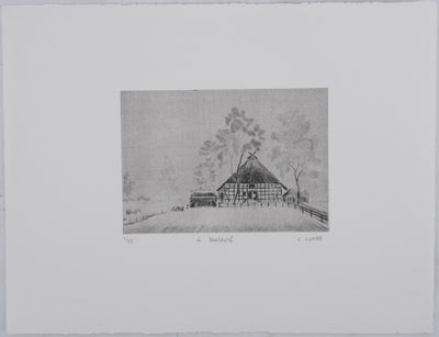 Camille COMBE : A Meldorf, Gravure originale signée