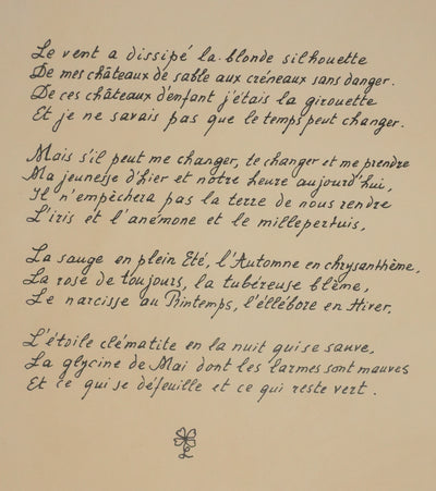 Bernard BUFFET : Ensemble floral, Lithographie originale signée