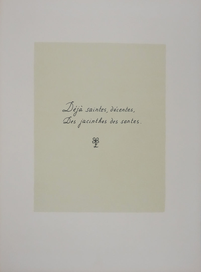 Louise DE VILEMORIN : La jacinthe, Lithographie originale signée